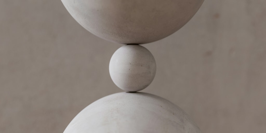 Concrete spheres balanced together